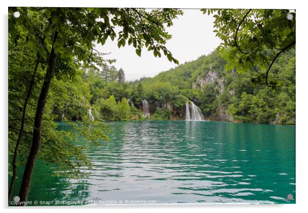 A series of waterfalls flowing into a lake at Plitvice Lakes, Croatia Acrylic by SnapT Photography