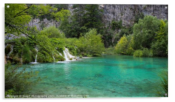 A shallow lake at the UNESCO World Heritage Site of Plitvice Lakes Acrylic by SnapT Photography