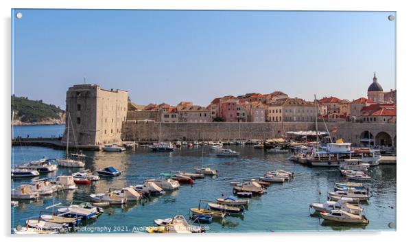 A view over Dubrovnik harbour and the old town on a summer afternoon, Croatia Acrylic by SnapT Photography