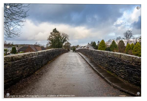View over the Bridge of Dee, a stone bridge near Castle Douglas, Scotland Acrylic by SnapT Photography