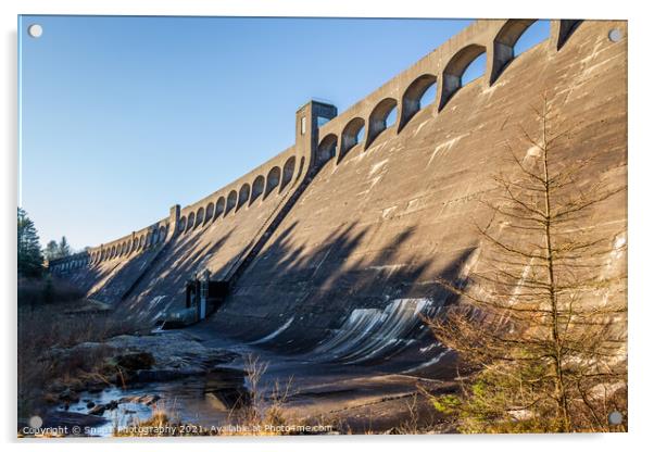 Clatteringshaws Dam on the Blackwater of Dee, in the winter sun in Scotland Acrylic by SnapT Photography