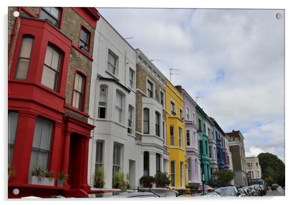 Notting Hill Colourful Houses Acrylic by Emily Koutrou
