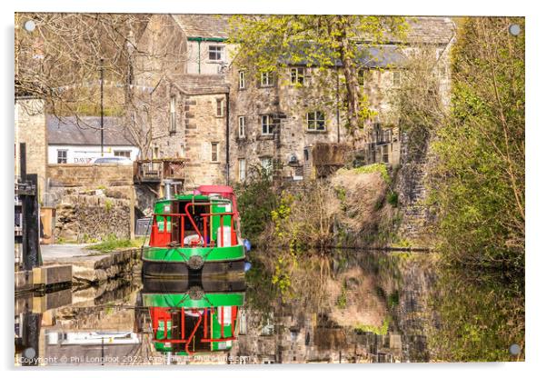 Beautiful Leeds Liverpool Canal Skipton Yorkshire  Acrylic by Phil Longfoot