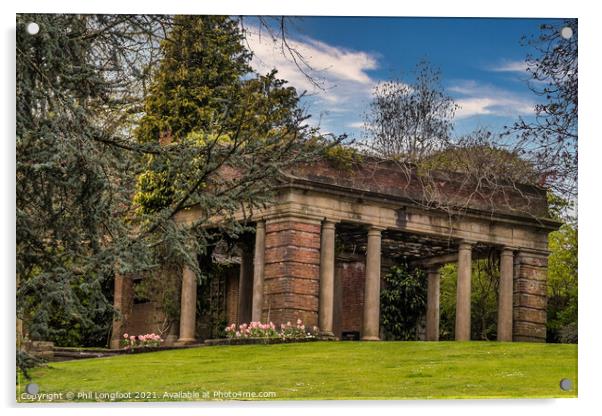 A beautiful old veranda in a Harrogate Park  Acrylic by Phil Longfoot