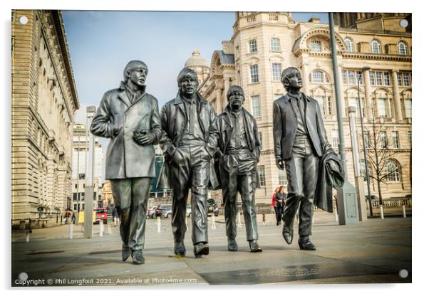 Beatles of Liverpool  Acrylic by Phil Longfoot