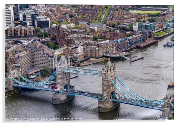Tower Bridge London England Acrylic by Phil Longfoot