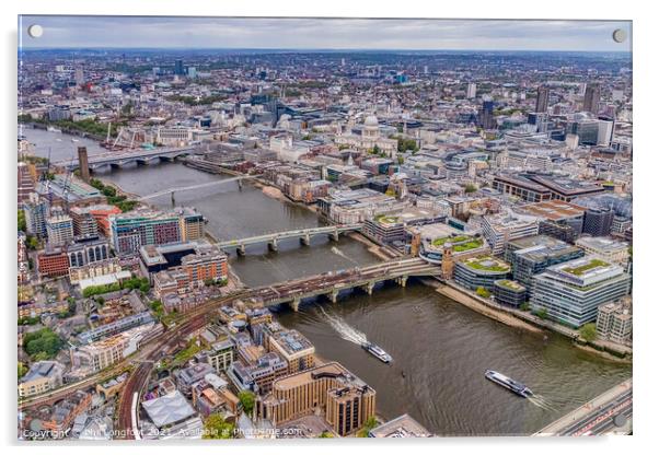 The bridges of London Acrylic by Phil Longfoot