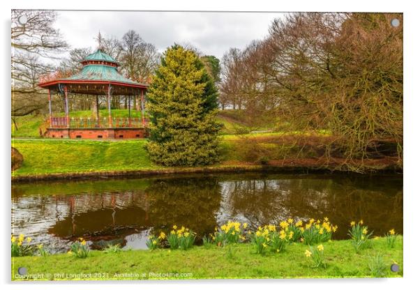 A Springtime scene in a Liverpool park Acrylic by Phil Longfoot