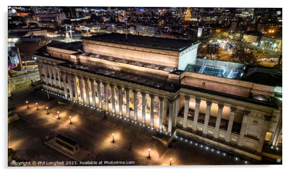 St Georges Hall Liverpool Acrylic by Phil Longfoot