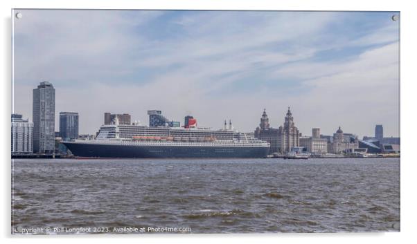 Queen Mary 2 visits Liverpool England Acrylic by Phil Longfoot