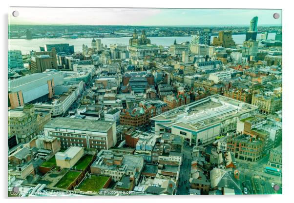 Liverpool City Centre from St Johns Beacon Acrylic by Phil Longfoot