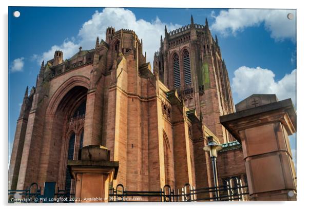 Liverpool Cathedral Acrylic by Phil Longfoot