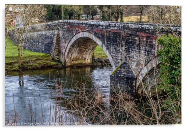 Old bridge over River Derwent Acrylic by Phil Longfoot