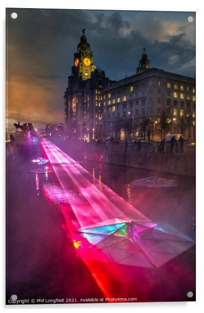 River of Light festival Liverpool  Acrylic by Phil Longfoot