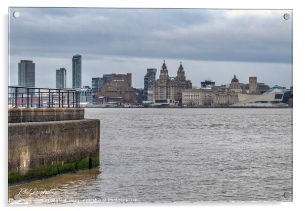 River Mersey Acrylic by Phil Longfoot