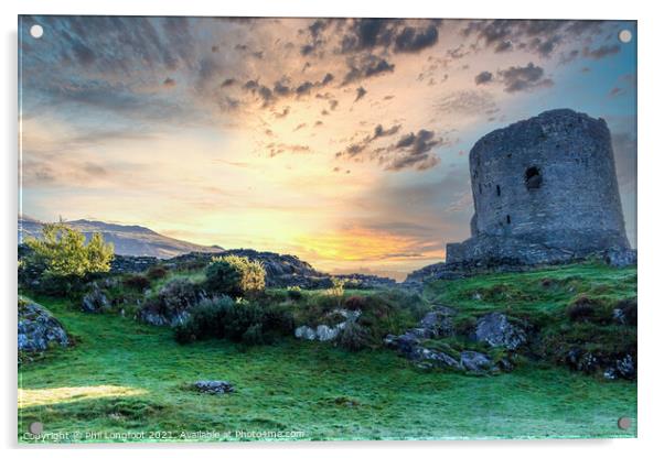 Dolbadarn Castle Llanberis Acrylic by Phil Longfoot