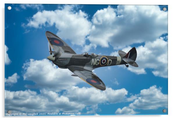 Splended Spitfire  Acrylic by Phil Longfoot