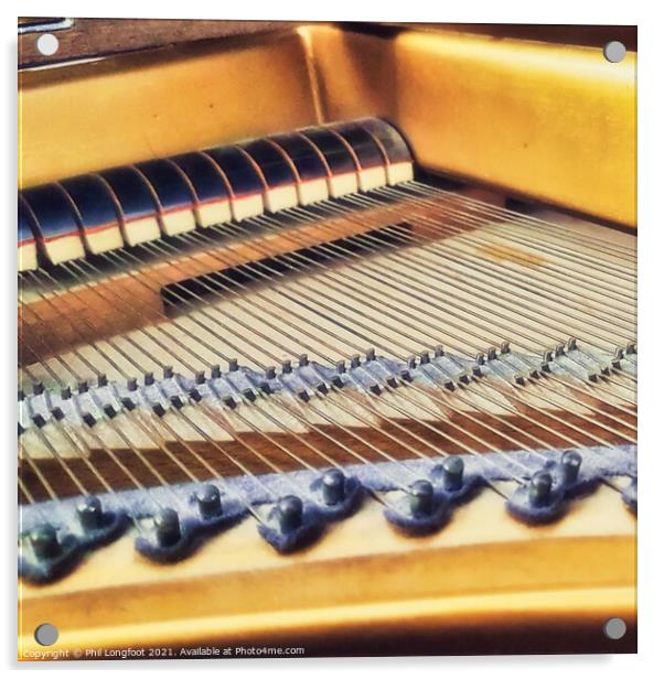 Dusty Piano Strings Acrylic by Phil Longfoot