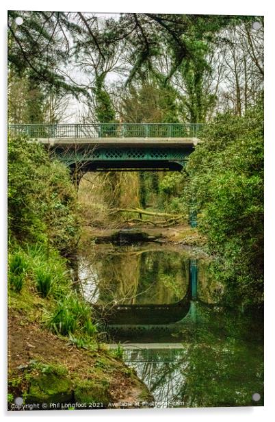 Iron Bridge Sefton Park  Acrylic by Phil Longfoot