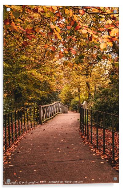 Autumnal Pathway Acrylic by Phil Longfoot