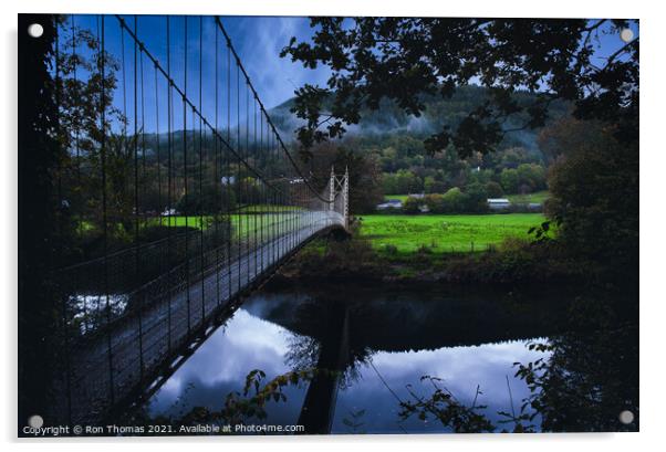 Sapper Bridge Betws-y-Coed Acrylic by Ron Thomas