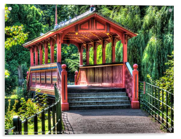 Swiss Bridge, Birkenhead Park. Acrylic by Ron Thomas