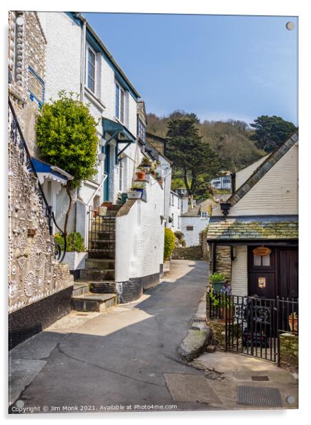Polperro Village, Cornwall Acrylic by Jim Monk