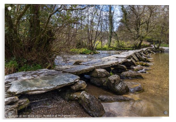 Tarr Steps, Exmoor Acrylic by Jim Monk
