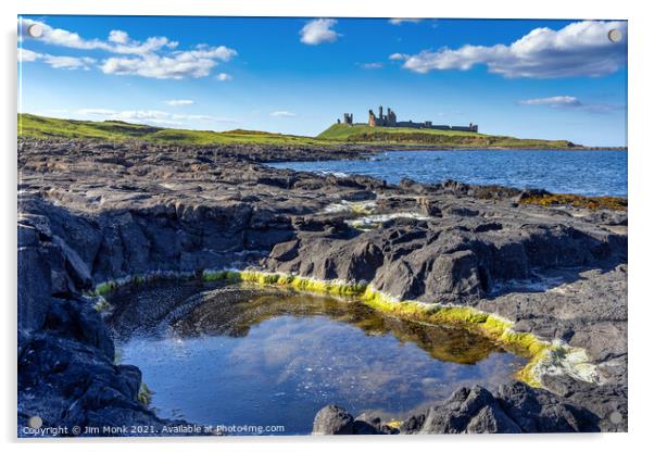 Dunstanburgh Castle, Northumberland Coast. Acrylic by Jim Monk