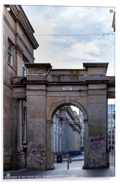 Merchant City entrance, Glasgow Acrylic by Jim Monk