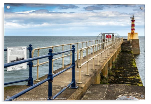 Amble Lighthouse, Northumberland Acrylic by Jim Monk