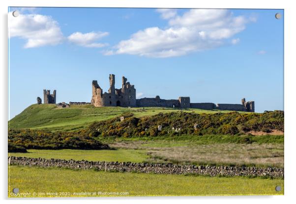 Dunstanburgh Castle in Northumberland Acrylic by Jim Monk