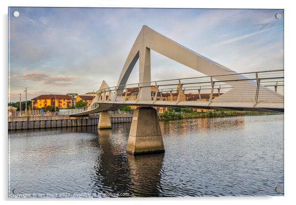 The Squiggly Bridge, Glasgow Acrylic by Jim Monk
