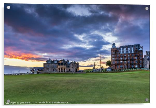 The 18th at St Andrews Acrylic by Jim Monk