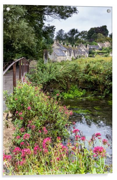  Bridge over the river Coln, Bibury Acrylic by Jim Monk