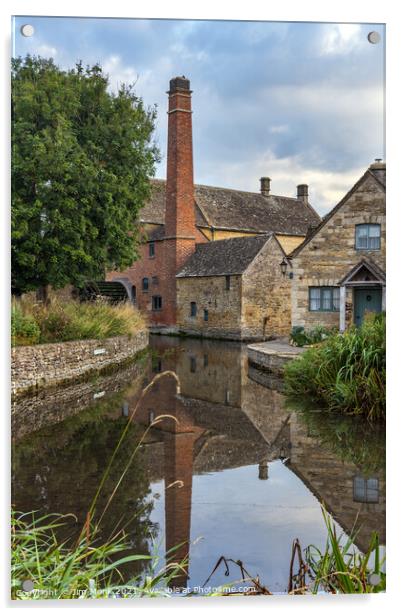 The Old Mill, Lower Slaughter Acrylic by Jim Monk