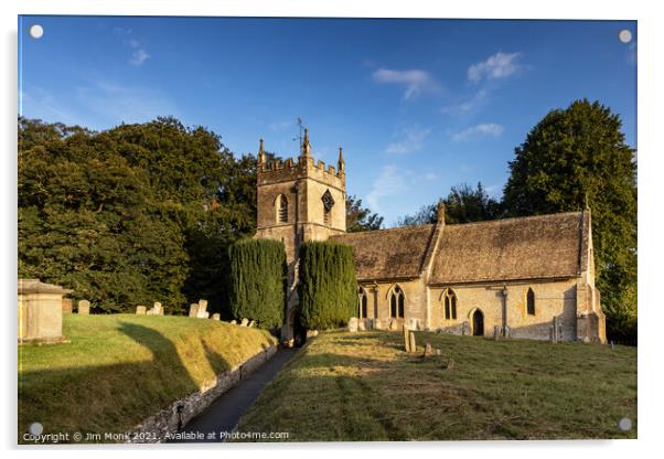 St Peter's Church in Upper Slaughter Acrylic by Jim Monk
