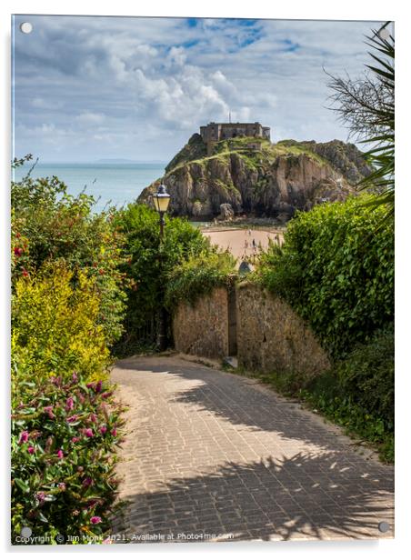 View to St Catherine's Island, Tenby Acrylic by Jim Monk