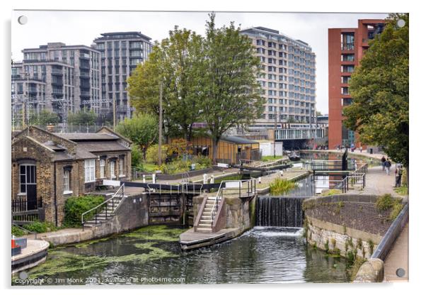 St Pancras Lock, London Acrylic by Jim Monk