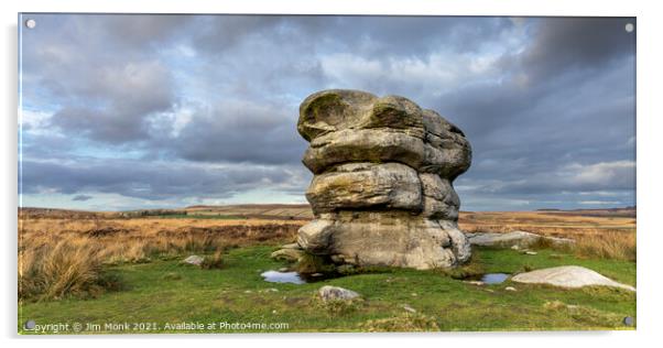 Eagle Stone, Peak District National Park Acrylic by Jim Monk