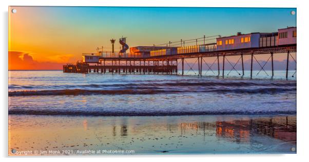Sandown Pier Sunrise Acrylic by Jim Monk