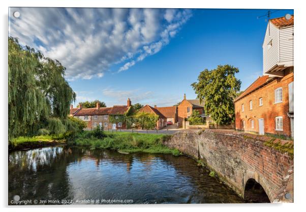 Burnham Mill Stream Acrylic by Jim Monk