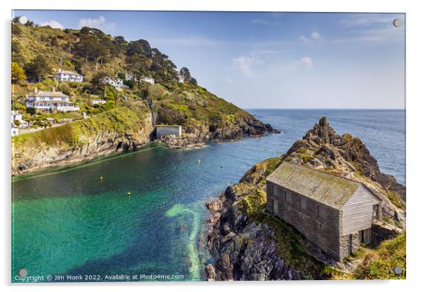 The Harbour Mouth, Polperro Acrylic by Jim Monk