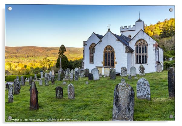 Church of All Saints in Selworthy Acrylic by Jim Monk