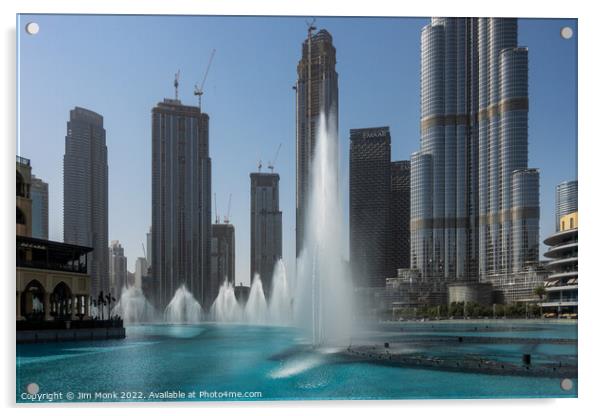 The Dubai Fountain Acrylic by Jim Monk
