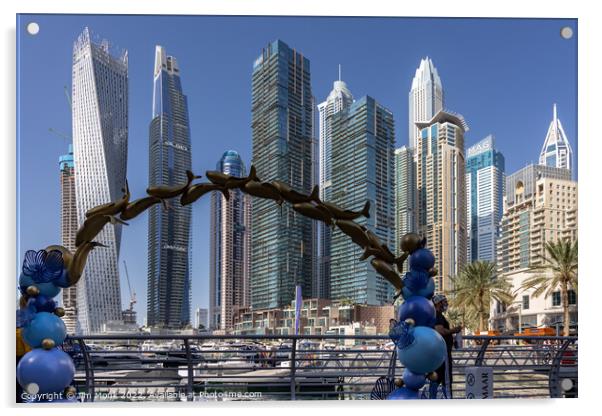 Dubai Marina Walk Acrylic by Jim Monk