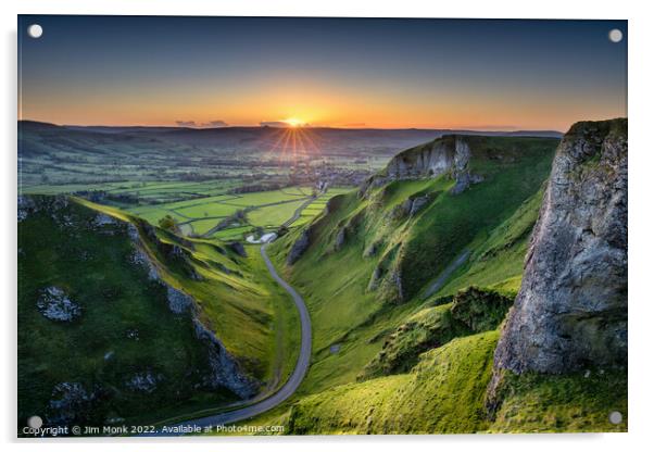 Winnats Pass Sunrise Acrylic by Jim Monk