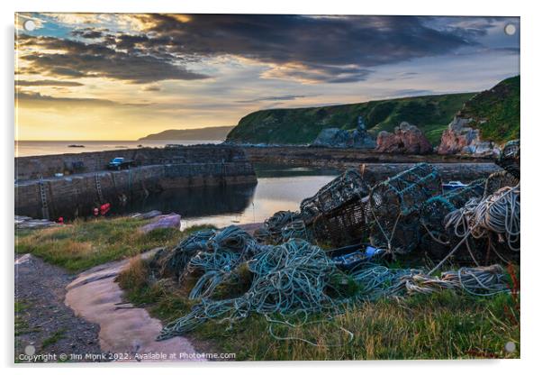 Cove Harbour, Scottish Borders Acrylic by Jim Monk