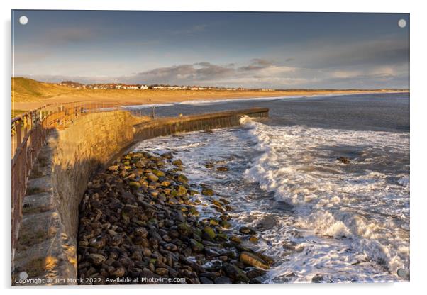 Seaton Sluice Waves Acrylic by Jim Monk