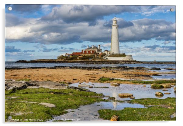 St Mary's Lighthouse, Whitley Bay Acrylic by Jim Monk